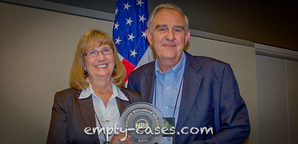 Melvin Forbes and his wife Patty receiving the Pioneer Award from the National Rifle Association. 